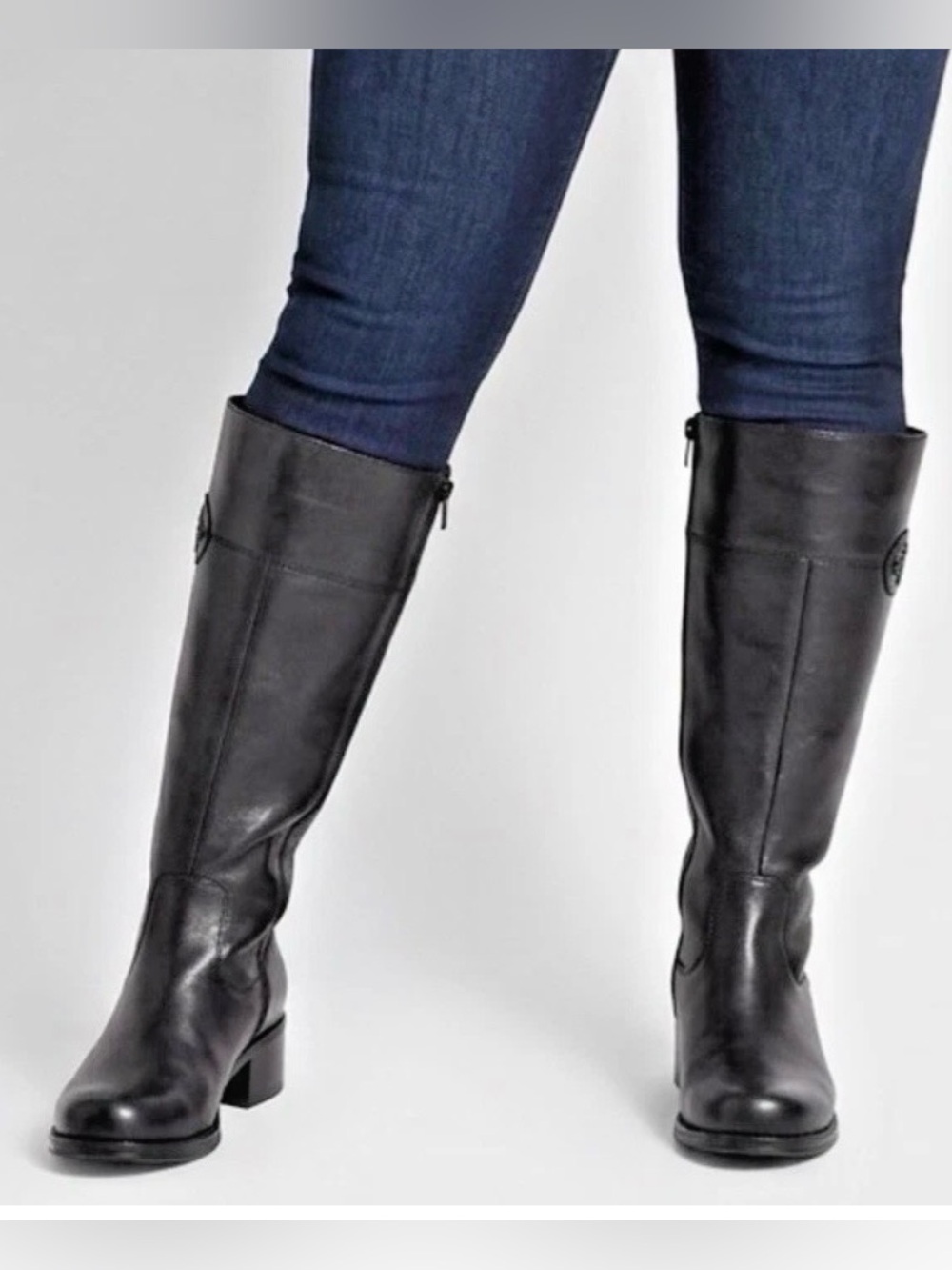 Andre Assous Black Leather Knee
High Boots Sz 71/2 NWOB